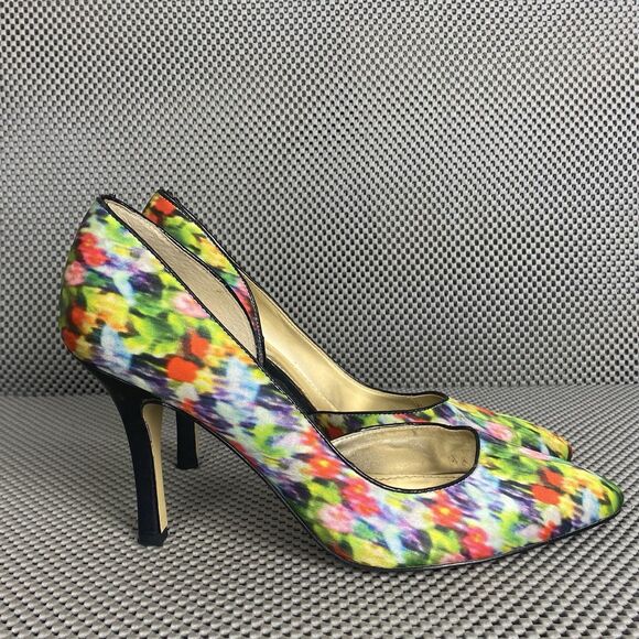 Anne Klein Heels Womens Size 10 M Multicolor Floral Pumps Stilettos Pointed Toe - Picture 1 of 14